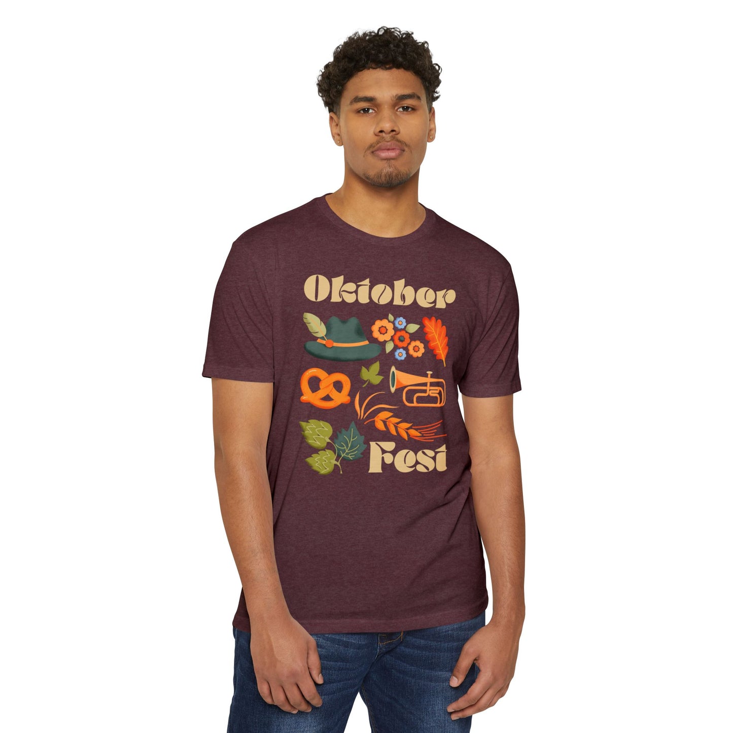 Oktoberfest Unisex CVC Jersey T-shirt - Cute Graphic Tee, Beer Fest Clothes, Fall Celebration Apparel, Harvest Party Outfit, Fun Casual Wear