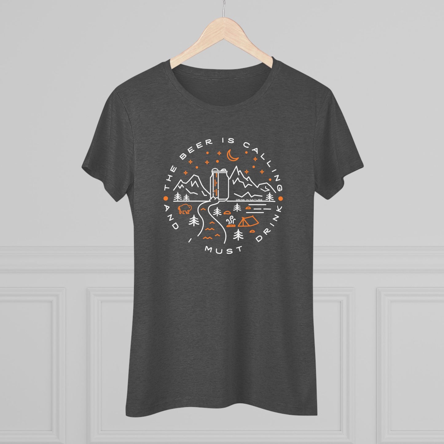 Beer is Calling Women's Triblend Tee | Hiking Shirt, Outdoor T-Shirt, Beer Lover Gift, Summer Top, Camping Apparel