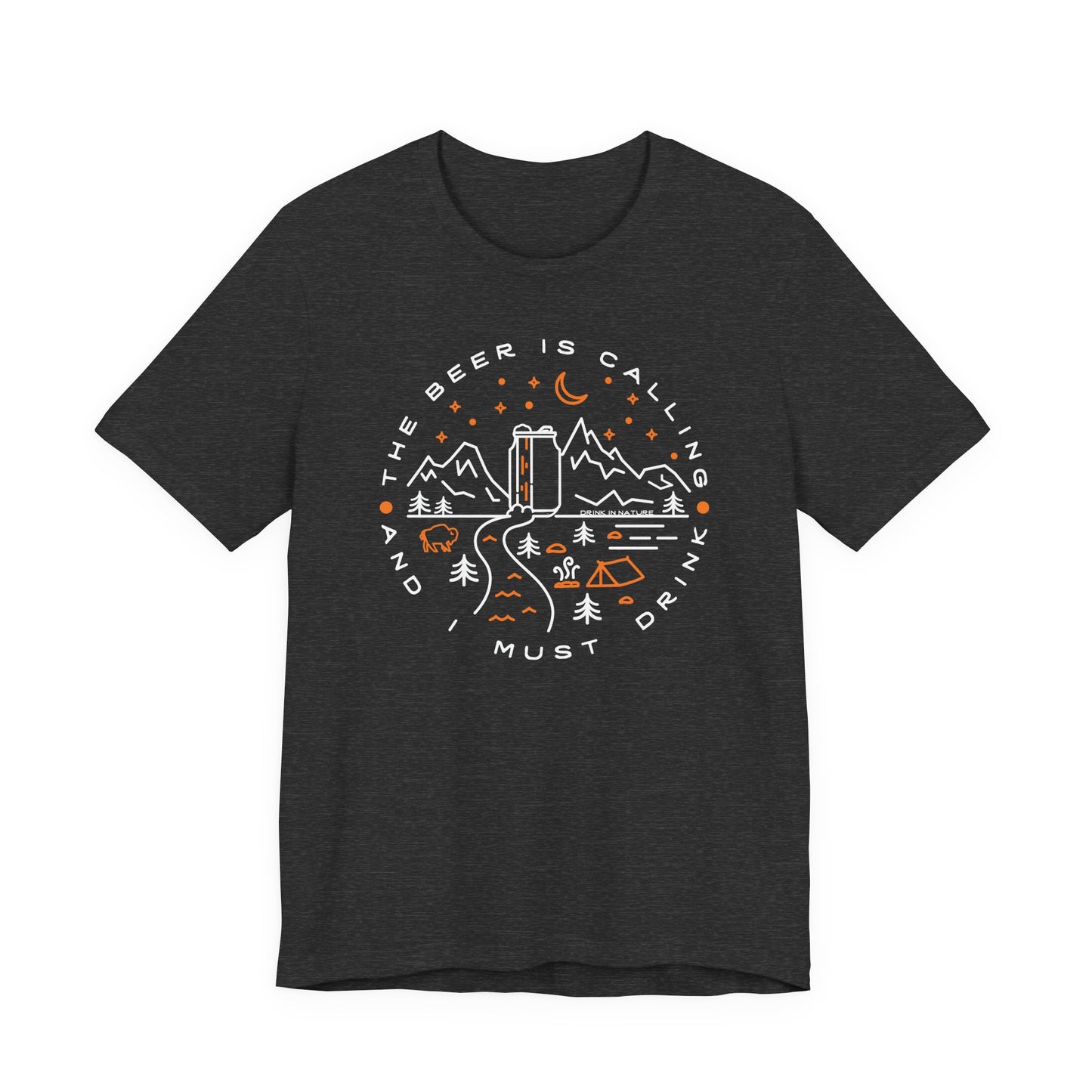 Beer is Calling Unisex Tee, Camping T-Shirt, Casual Wear, Gift for Nature Lovers, Camp-Themed Shirt, Relaxed Fit Tee