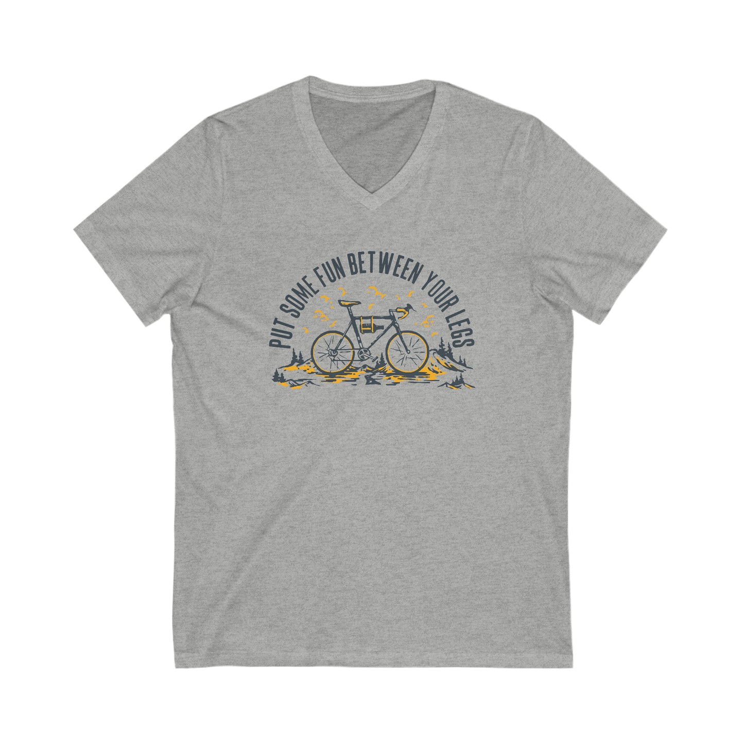 Put Some Fun Between Your Legs Unisex Jersey V-Neck Tee