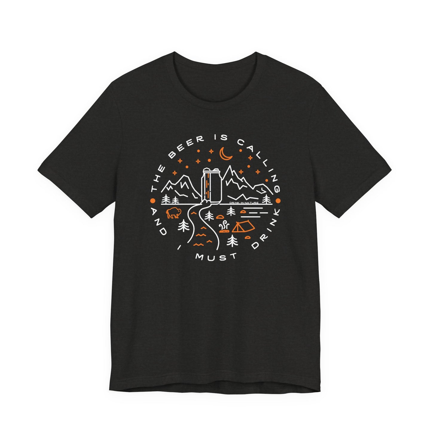 Beer is Calling Unisex Tee, Camping T-Shirt, Casual Wear, Gift for Nature Lovers, Camp-Themed Shirt, Relaxed Fit Tee