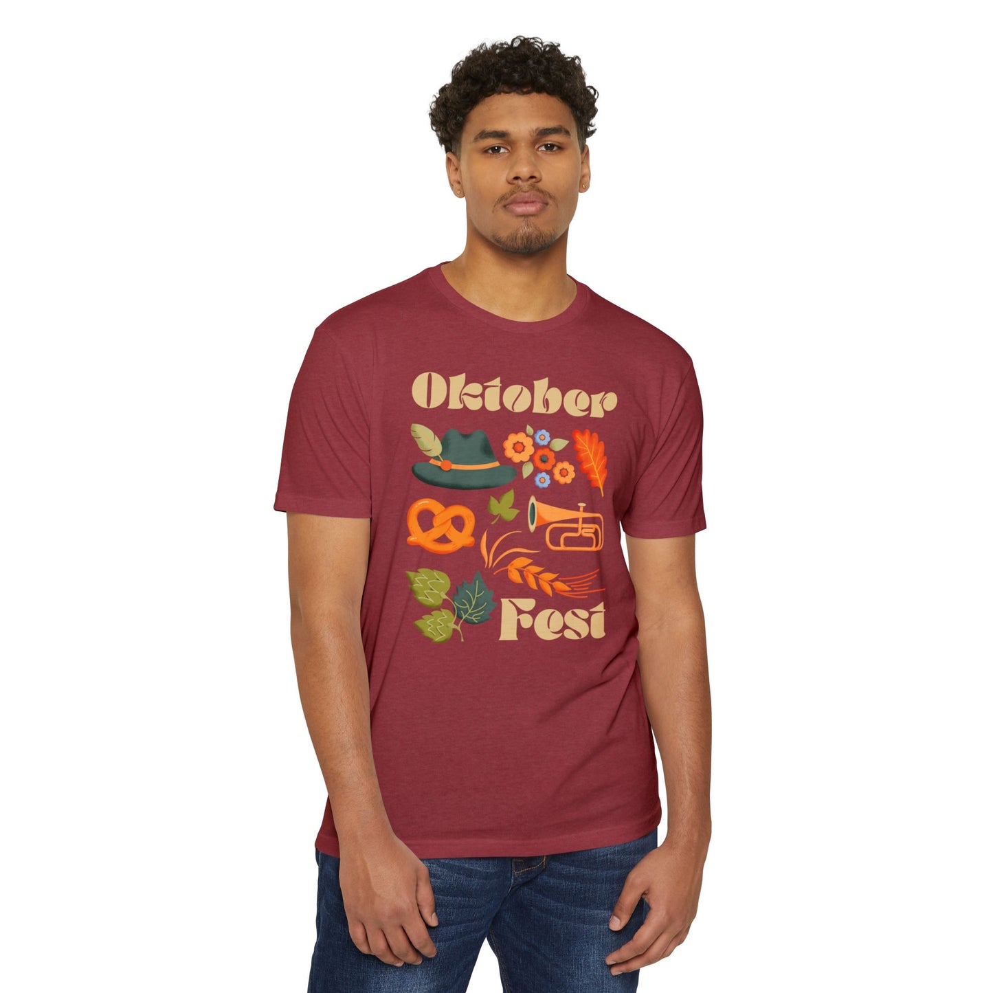 Oktoberfest Unisex CVC Jersey T-shirt - Cute Graphic Tee, Beer Fest Clothes, Fall Celebration Apparel, Harvest Party Outfit, Fun Casual Wear