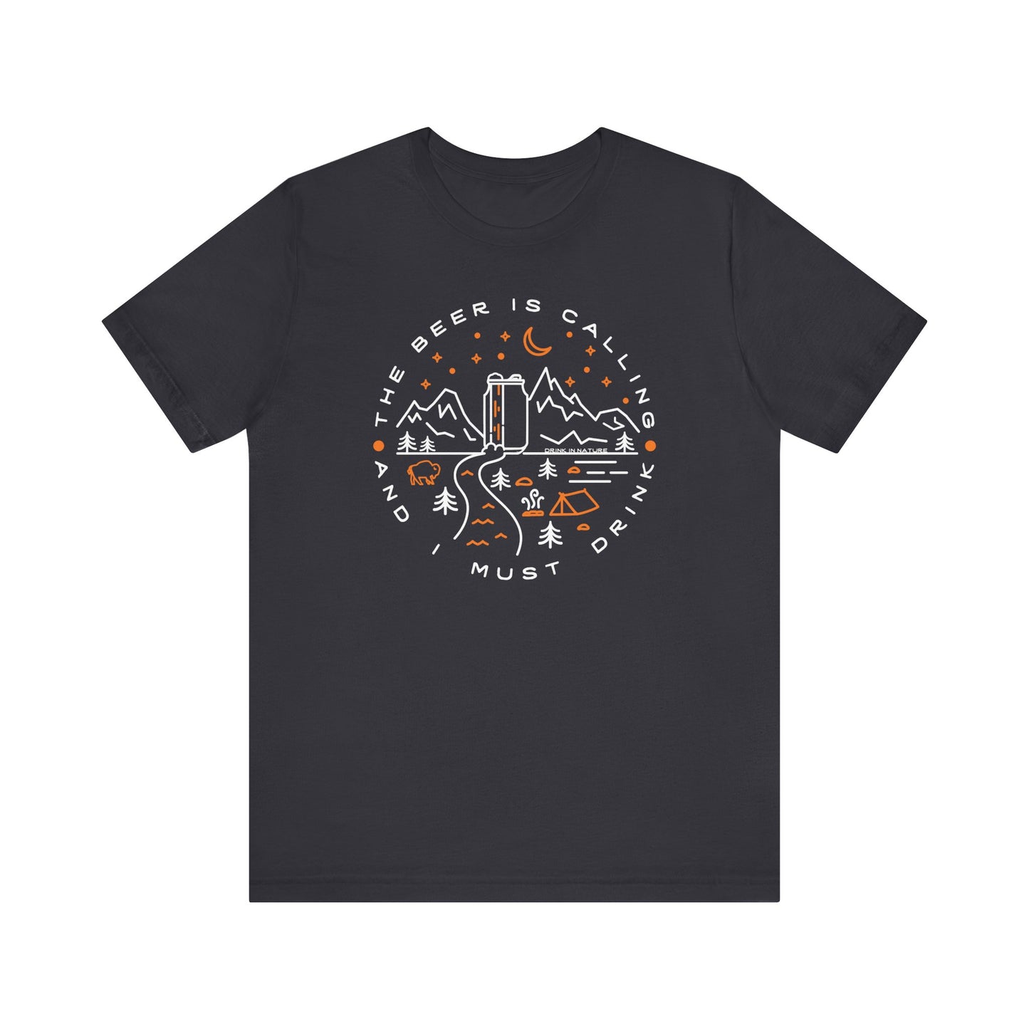 Beer is Calling Unisex Tee, Camping T-Shirt, Casual Wear, Gift for Nature Lovers, Camp-Themed Shirt, Relaxed Fit Tee