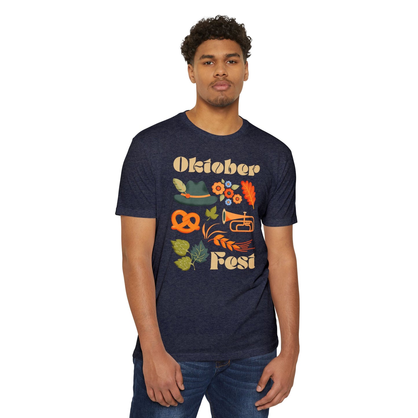 Oktoberfest Unisex CVC Jersey T-shirt - Cute Graphic Tee, Beer Fest Clothes, Fall Celebration Apparel, Harvest Party Outfit, Fun Casual Wear