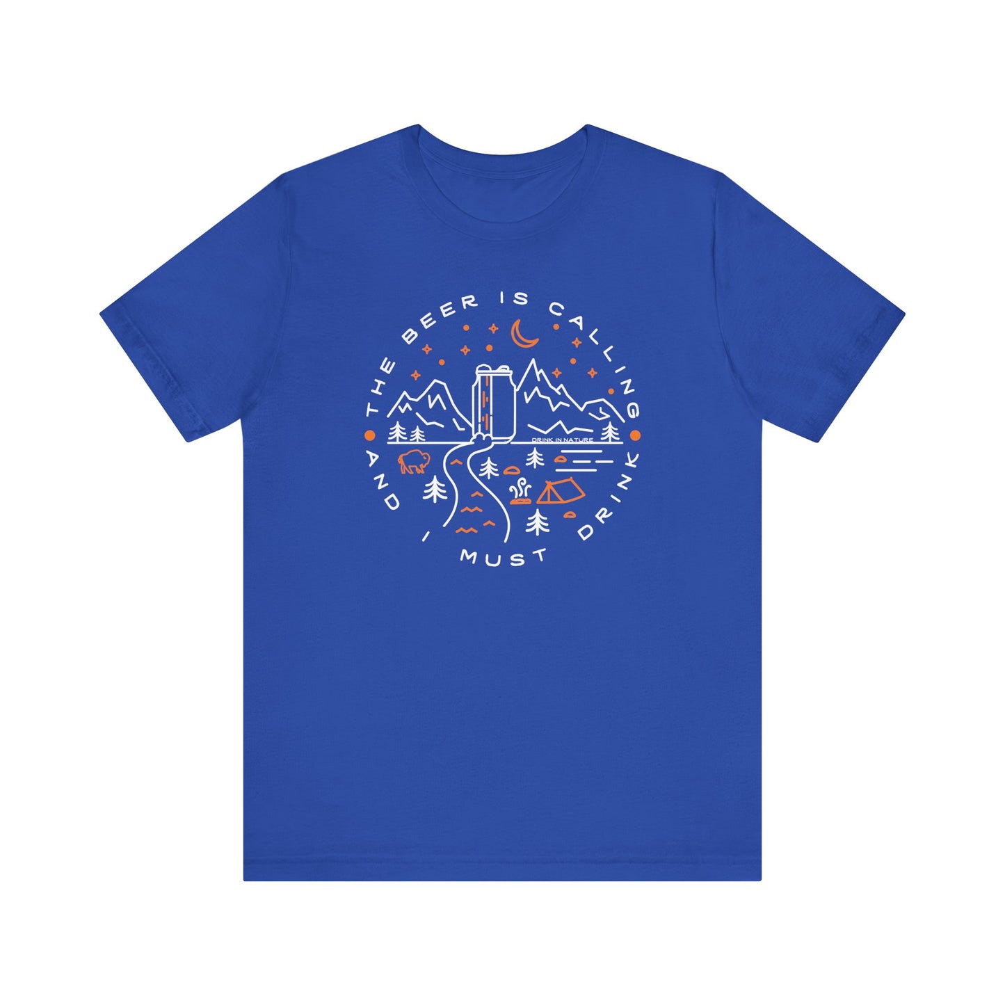 Beer is Calling Unisex Tee, Camping T-Shirt, Casual Wear, Gift for Nature Lovers, Camp-Themed Shirt, Relaxed Fit Tee
