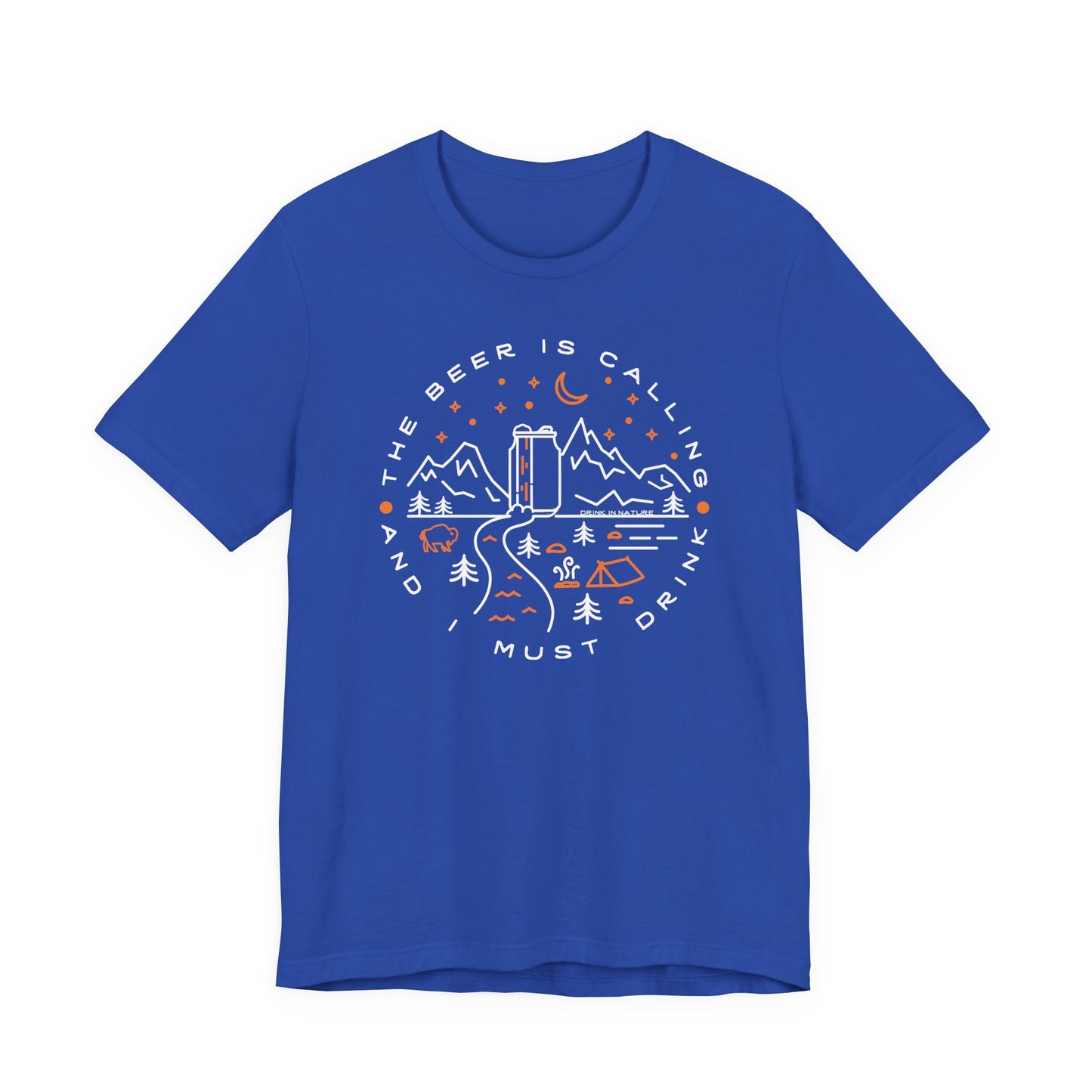 Beer is Calling Unisex Tee, Camping T-Shirt, Casual Wear, Gift for Nature Lovers, Camp-Themed Shirt, Relaxed Fit Tee