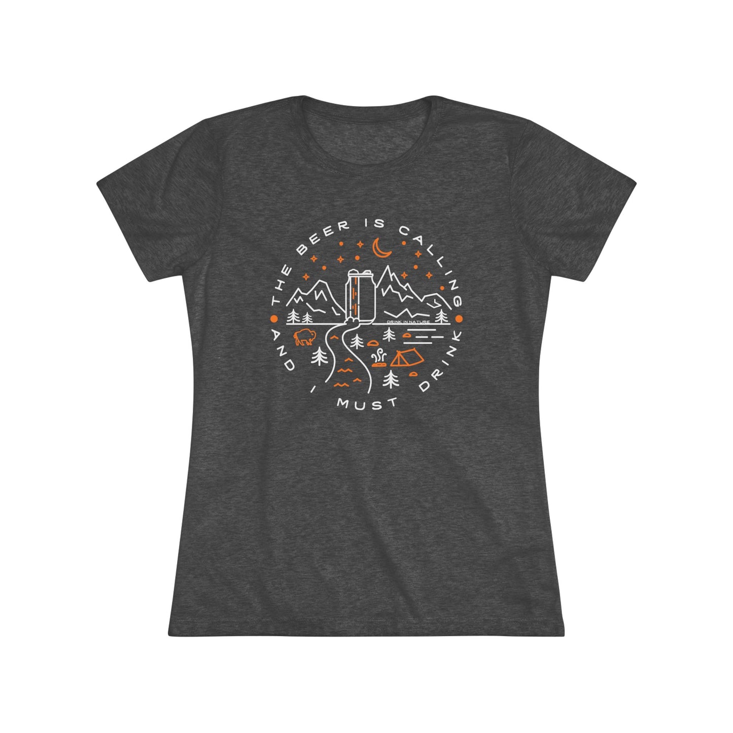 Beer is Calling Women's Triblend Tee | Hiking Shirt, Outdoor T-Shirt, Beer Lover Gift, Summer Top, Camping Apparel