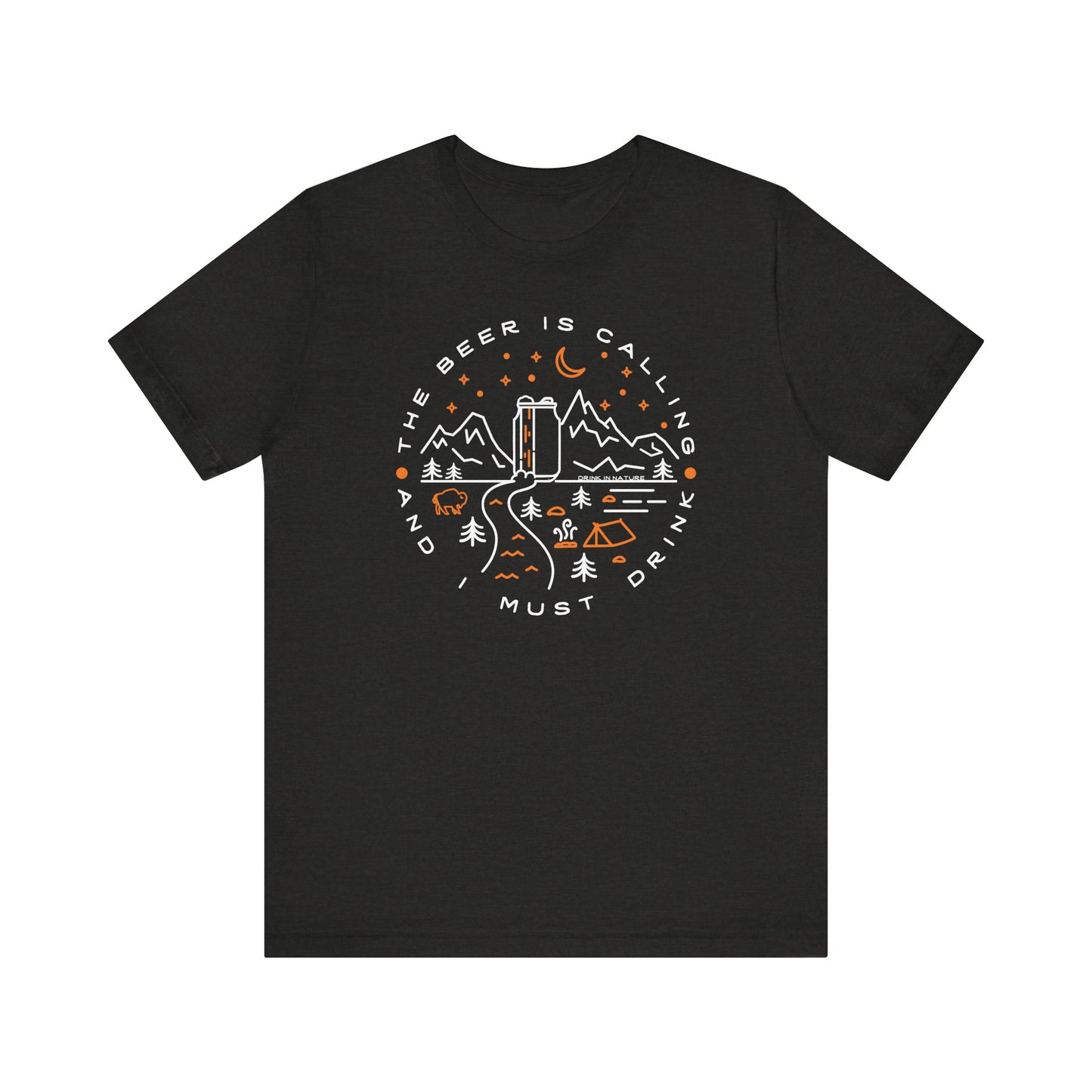 Beer is Calling Unisex Tee, Camping T-Shirt, Casual Wear, Gift for Nature Lovers, Camp-Themed Shirt, Relaxed Fit Tee