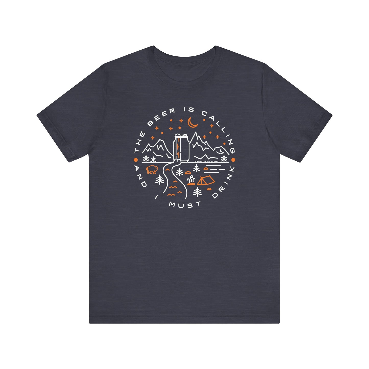 Beer is Calling Unisex Tee, Camping T-Shirt, Casual Wear, Gift for Nature Lovers, Camp-Themed Shirt, Relaxed Fit Tee