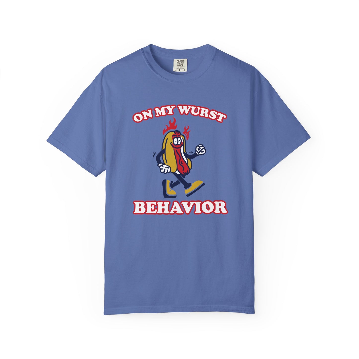 'On My Wurst Behavior' Hot Dog T-Shirt — Retro BBQ & Grill Party Tee