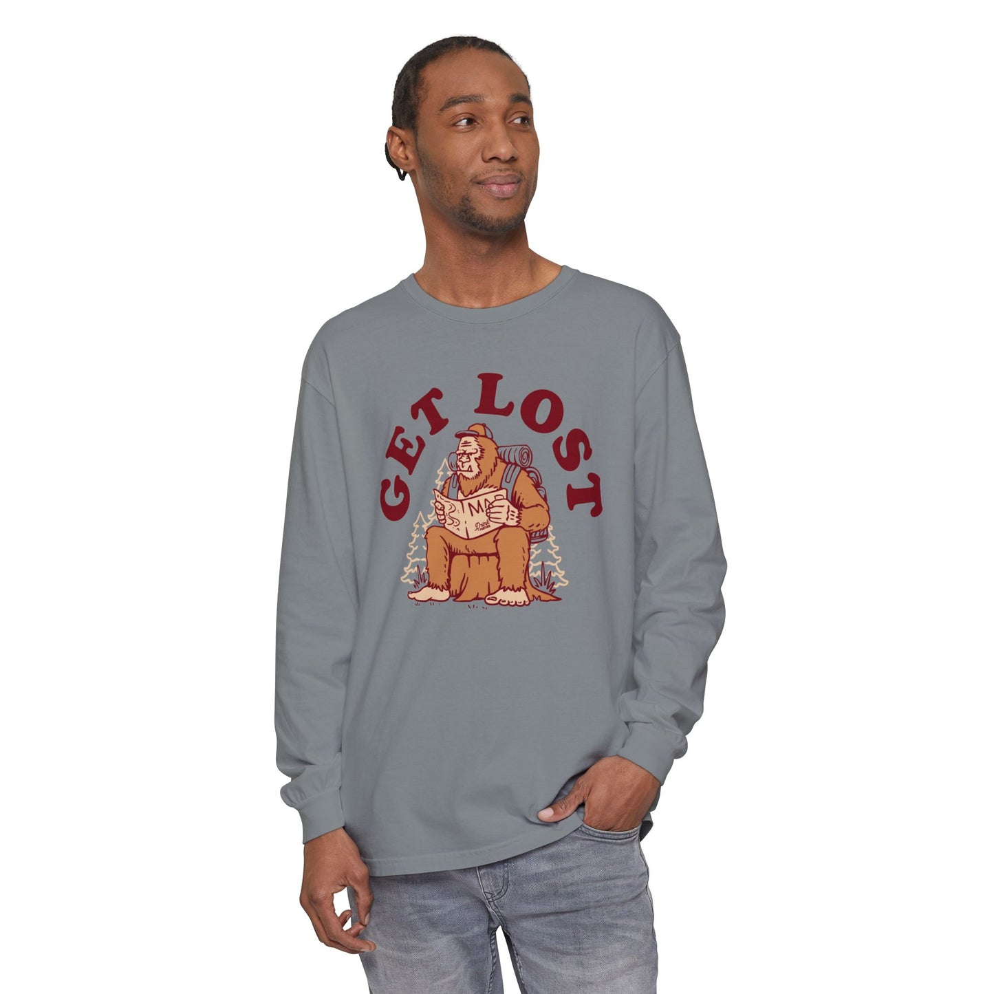 Get Lost Bigfoot Graphic Long Sleeve Tee