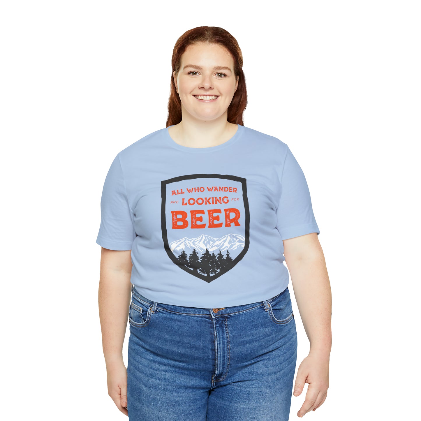 All Who Wander Are Looking For Beer Unisex Jersey Short Sleeve Tee