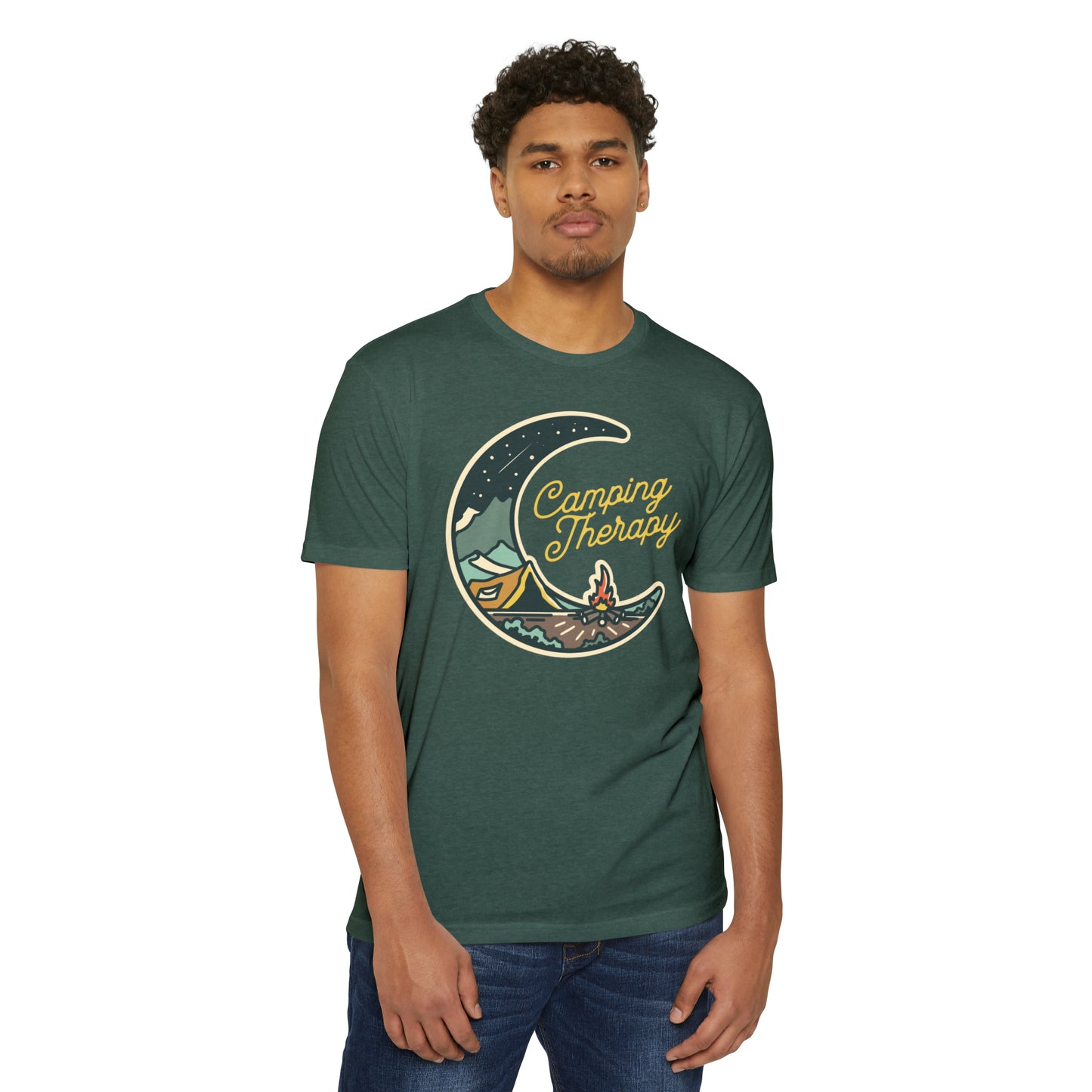 Camping Therapy Unisex CVC Jersey T-shirt