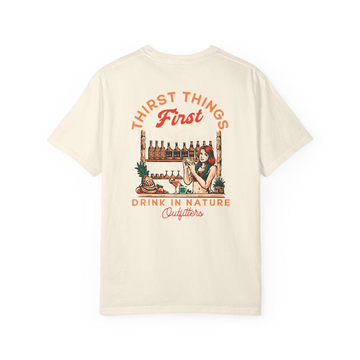Drink in Nature T-Shirt — "Thirst Things First" Bar Graphic