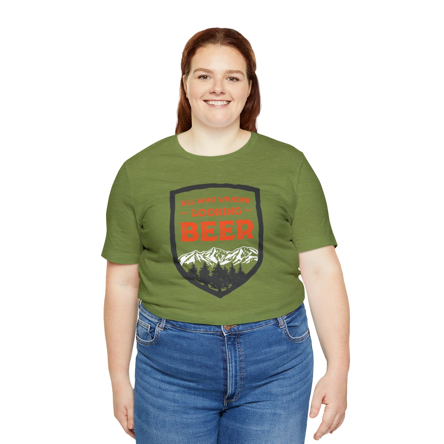 All Who Wander Are Looking For Beer Unisex Jersey Short Sleeve Tee