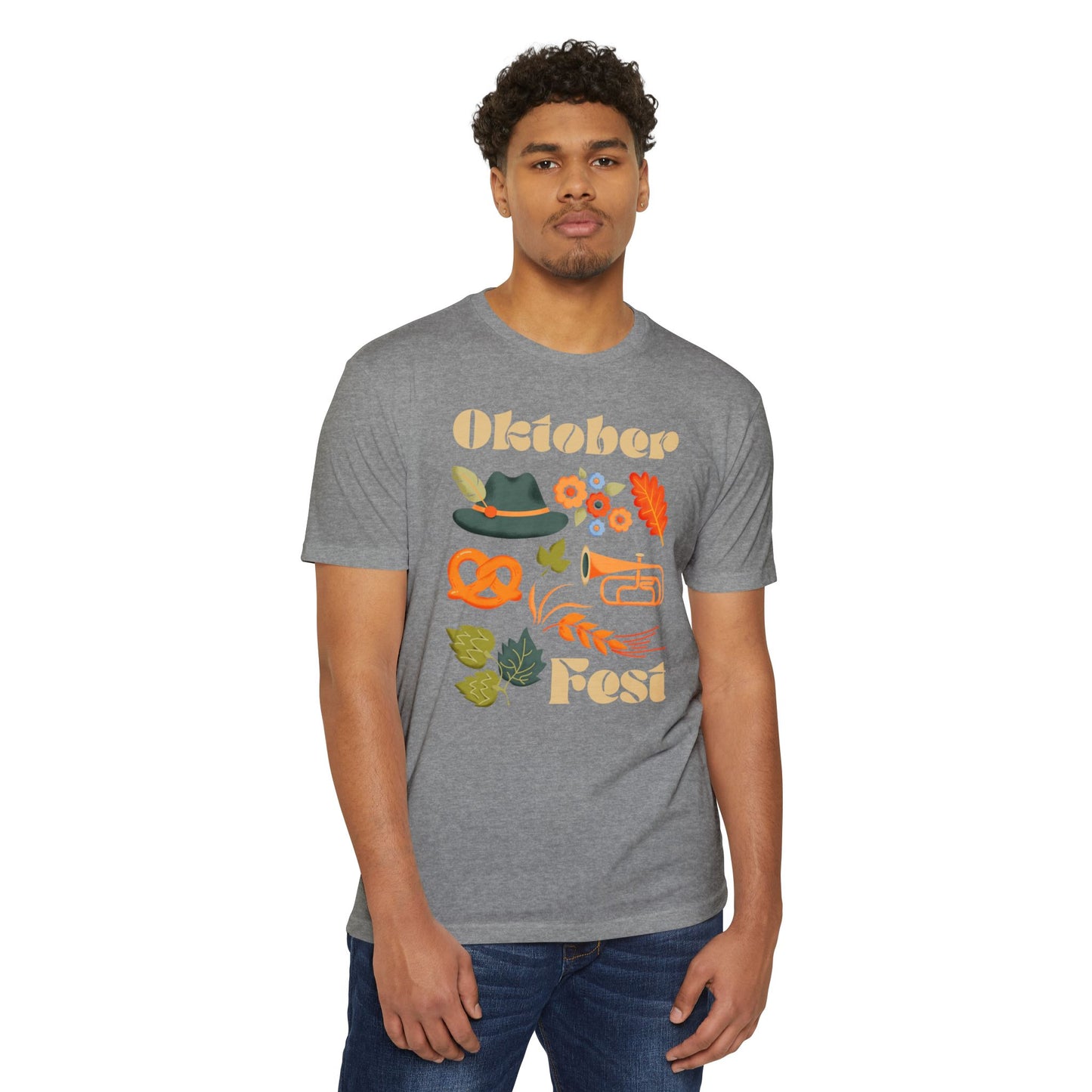 Oktoberfest Unisex CVC Jersey T-shirt - Cute Graphic Tee, Beer Fest Clothes, Fall Celebration Apparel, Harvest Party Outfit, Fun Casual Wear
