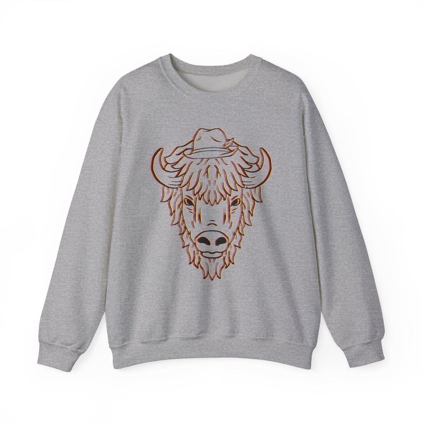 Buffalo Sketch Crewneck Sweatshirt — Rustic Bison