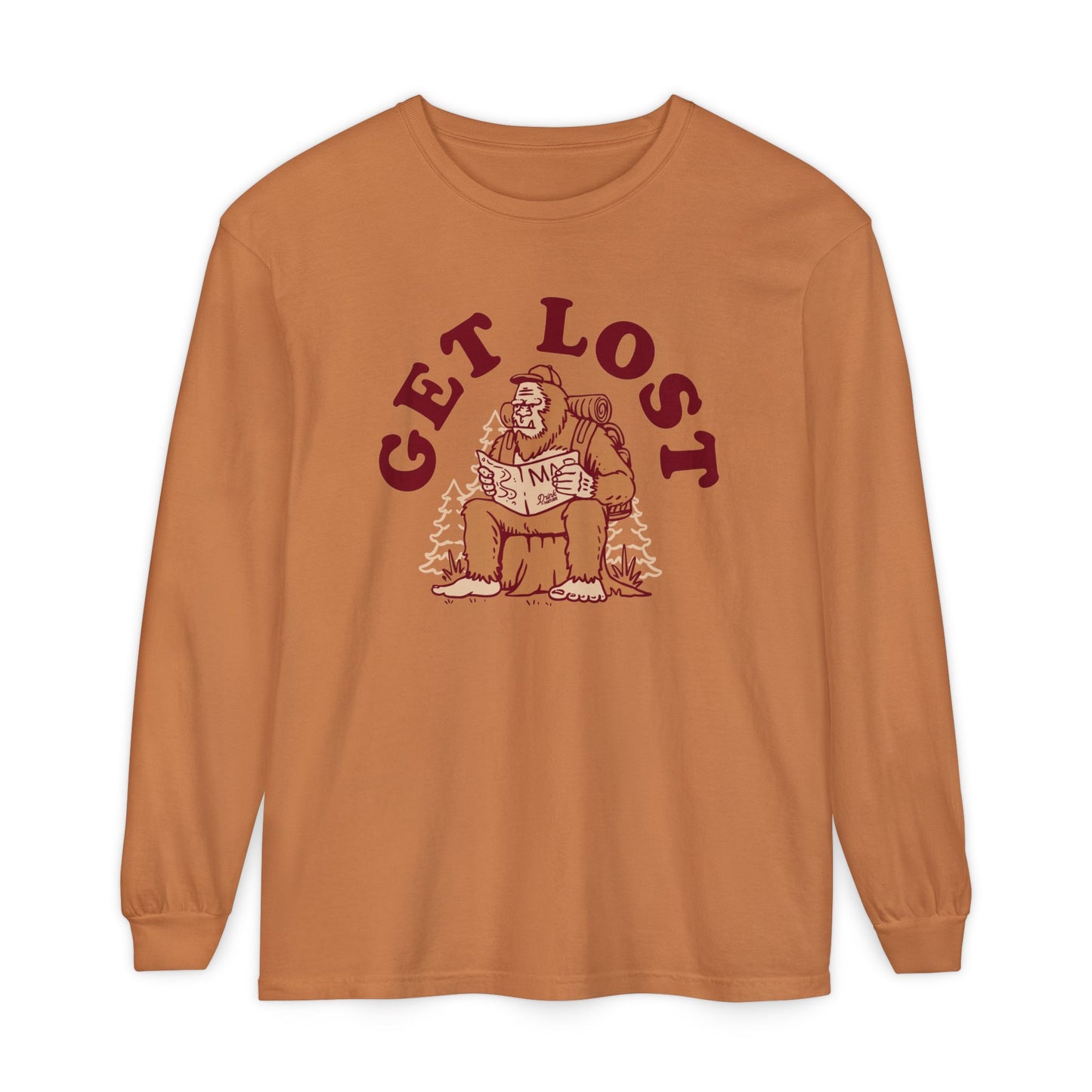 Get Lost Bigfoot Graphic Long Sleeve Tee