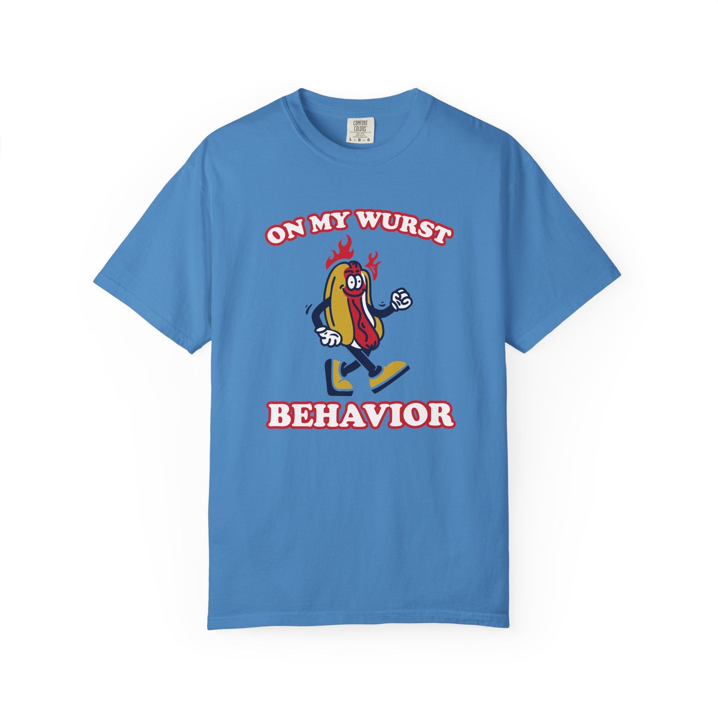 'On My Wurst Behavior' Hot Dog T-Shirt — Retro BBQ & Grill Party Tee