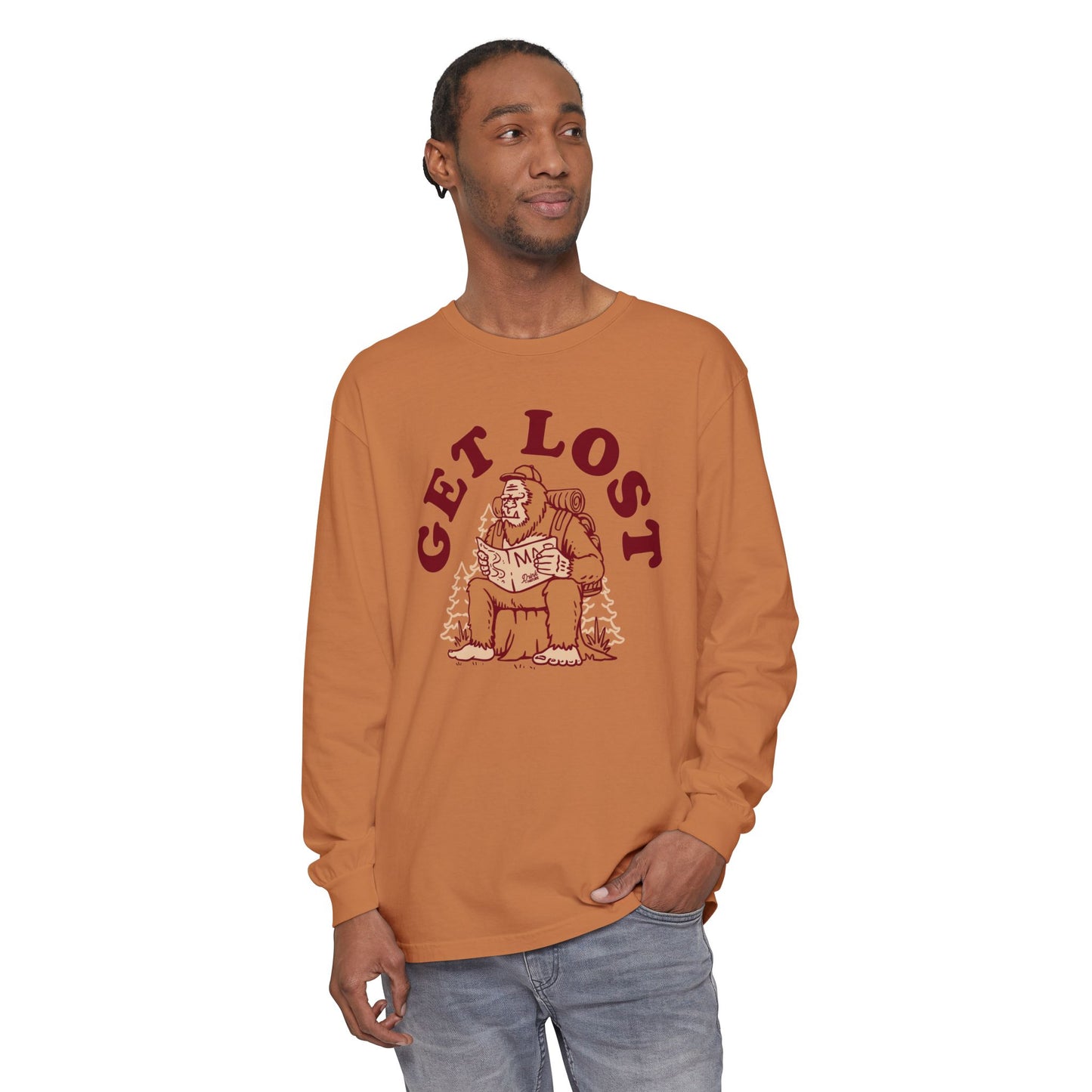 Get Lost Bigfoot Graphic Long Sleeve Tee