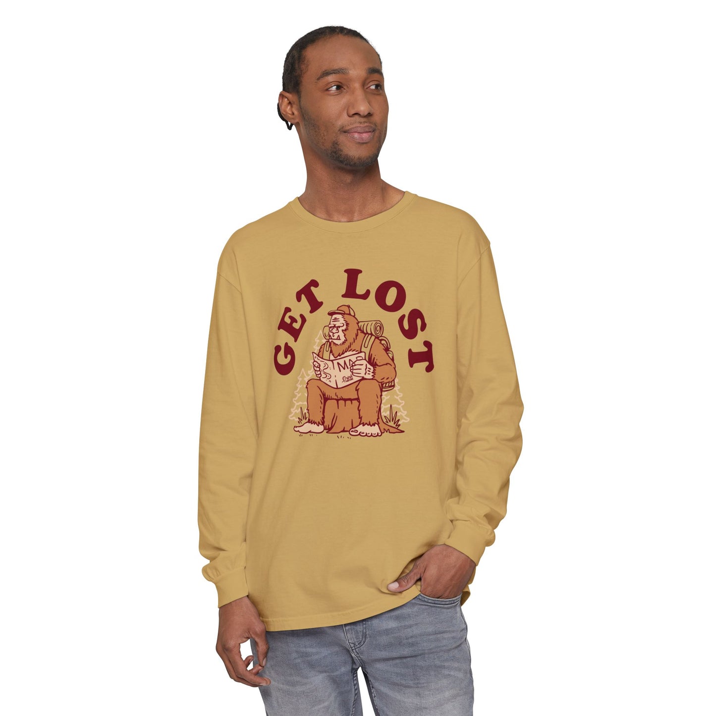 Get Lost Bigfoot Graphic Long Sleeve Tee