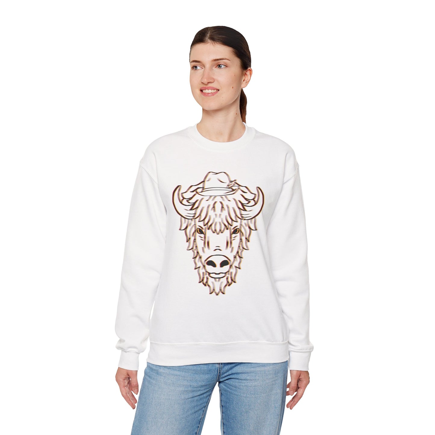 Buffalo Sketch Crewneck Sweatshirt — Rustic Bison