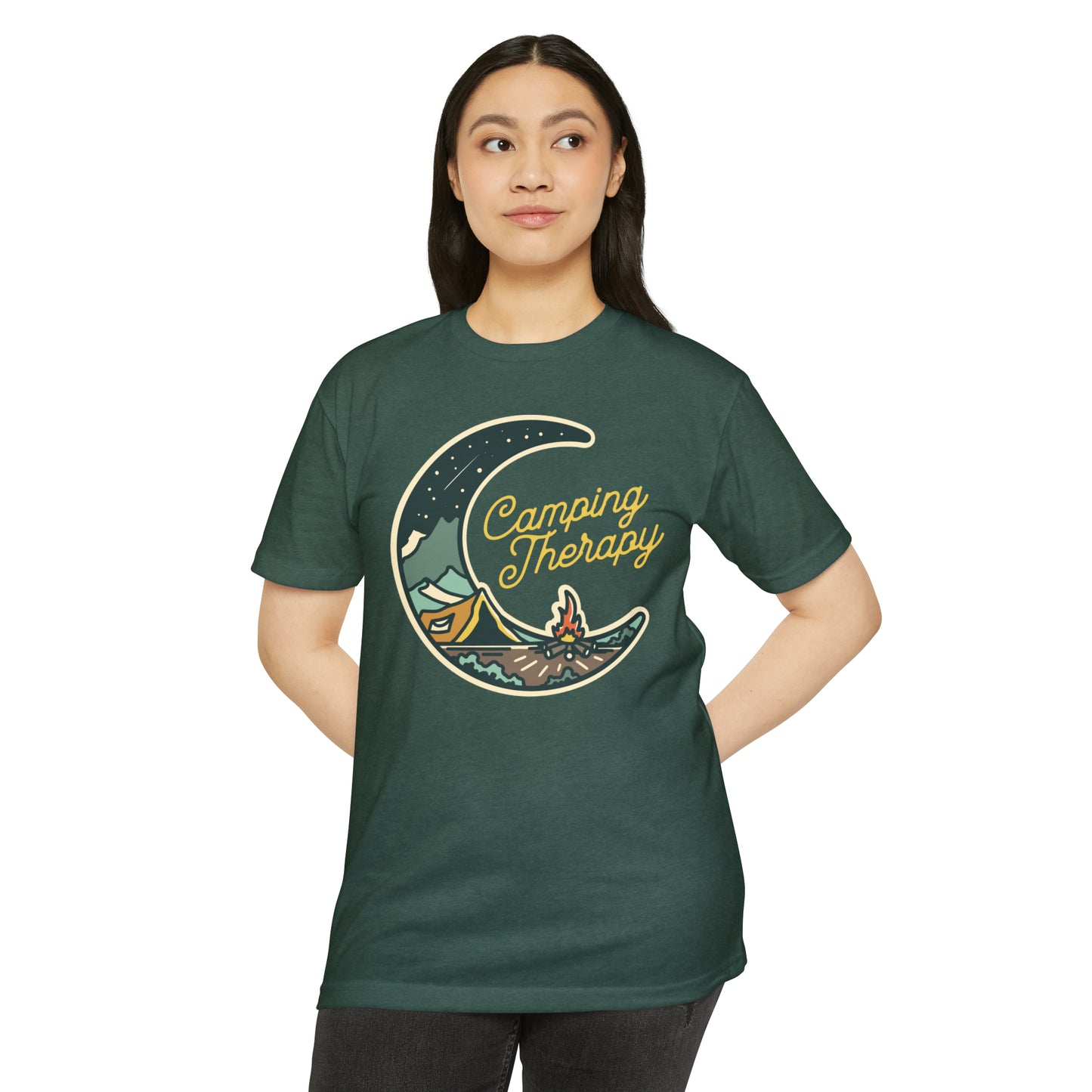 Camping Therapy Unisex CVC Jersey T-shirt