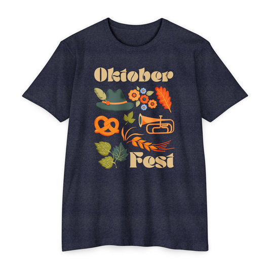Oktoberfest Unisex CVC Jersey T-shirt - Cute Graphic Tee, Beer Fest Clothes, Fall Celebration Apparel, Harvest Party Outfit, Fun Casual Wear