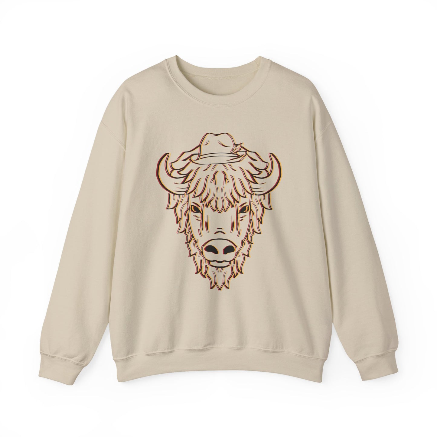Buffalo Sketch Crewneck Sweatshirt — Rustic Bison