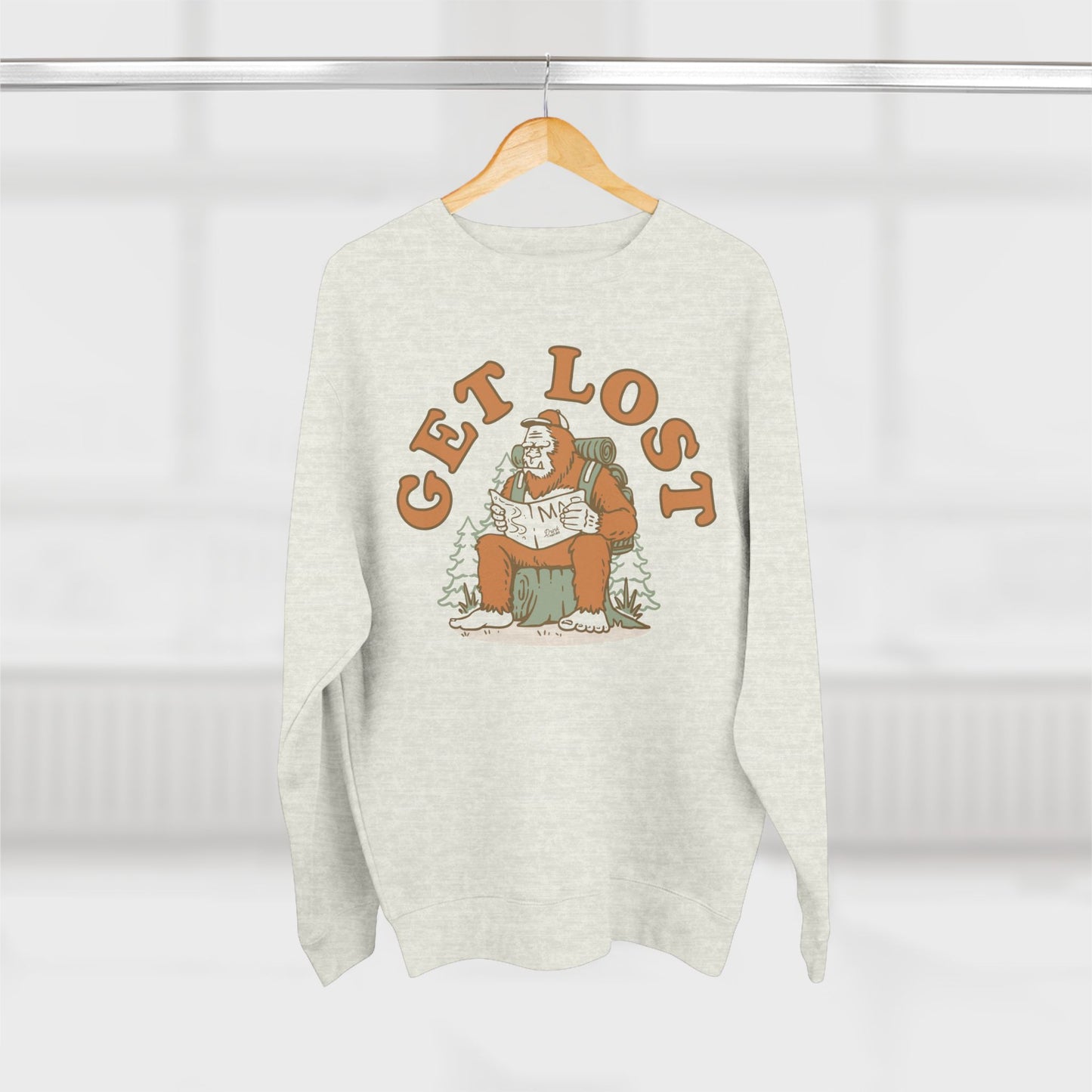 Get Lost Bigfoot Unisex Premium Crewneck Sweatshirt