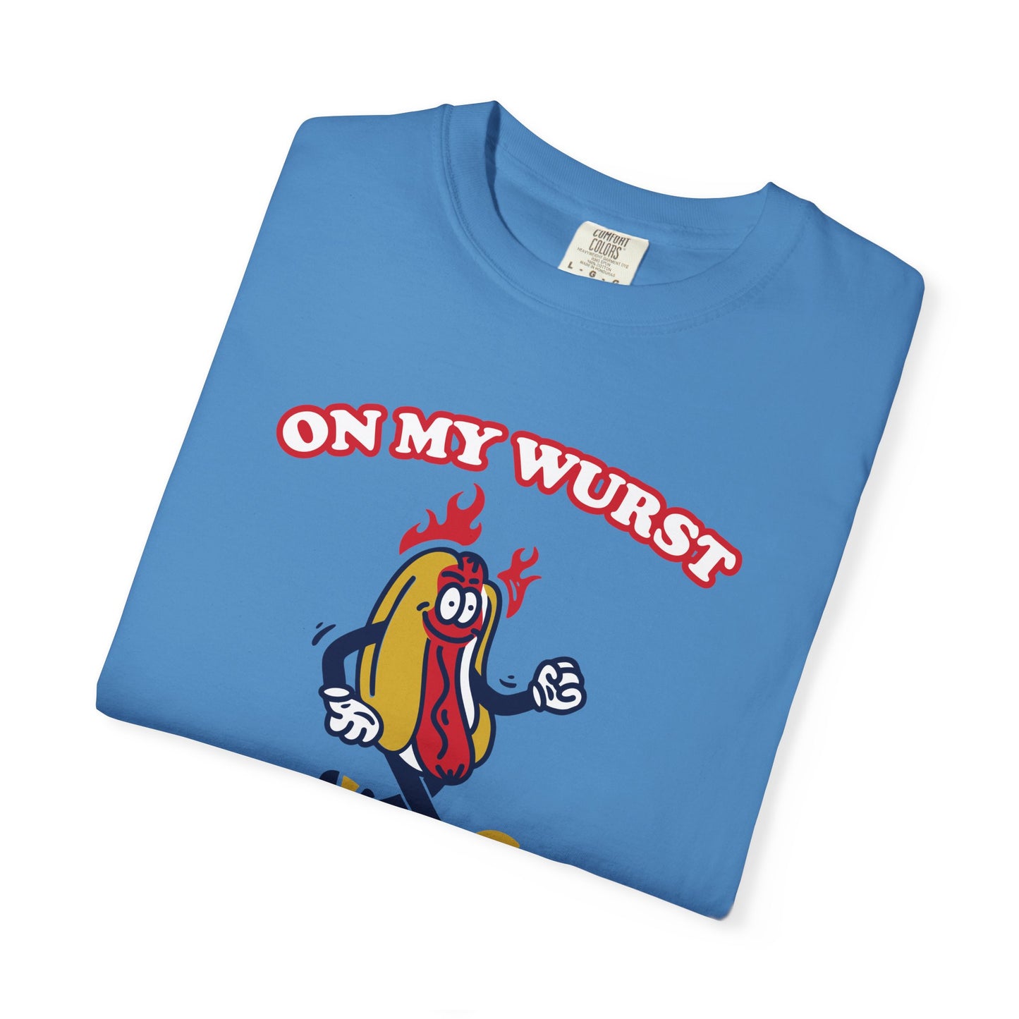 'On My Wurst Behavior' Hot Dog T-Shirt — Retro BBQ & Grill Party Tee