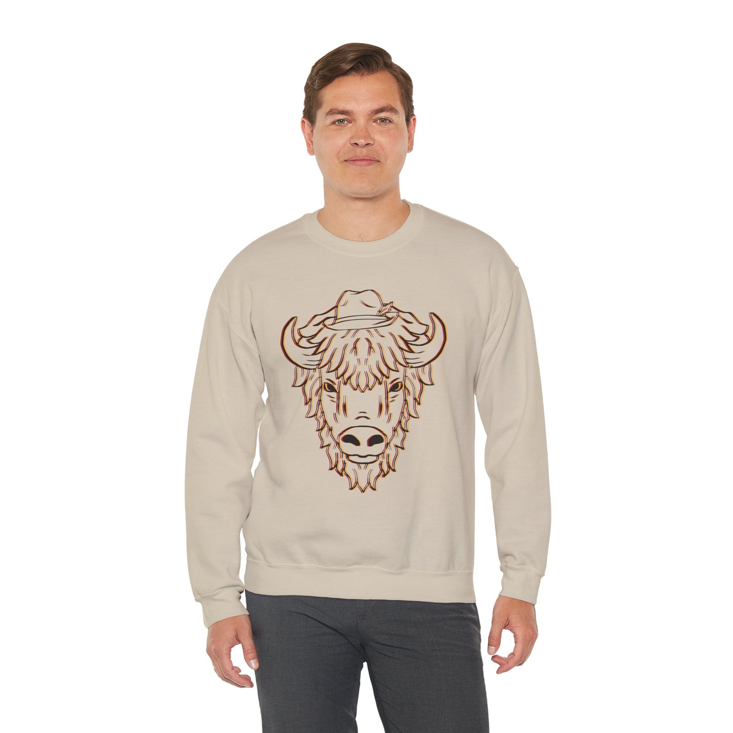 Buffalo Sketch Crewneck Sweatshirt — Rustic Bison