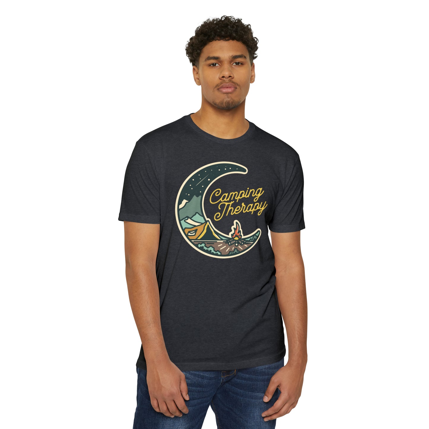 Camping Therapy Unisex CVC Jersey T-shirt