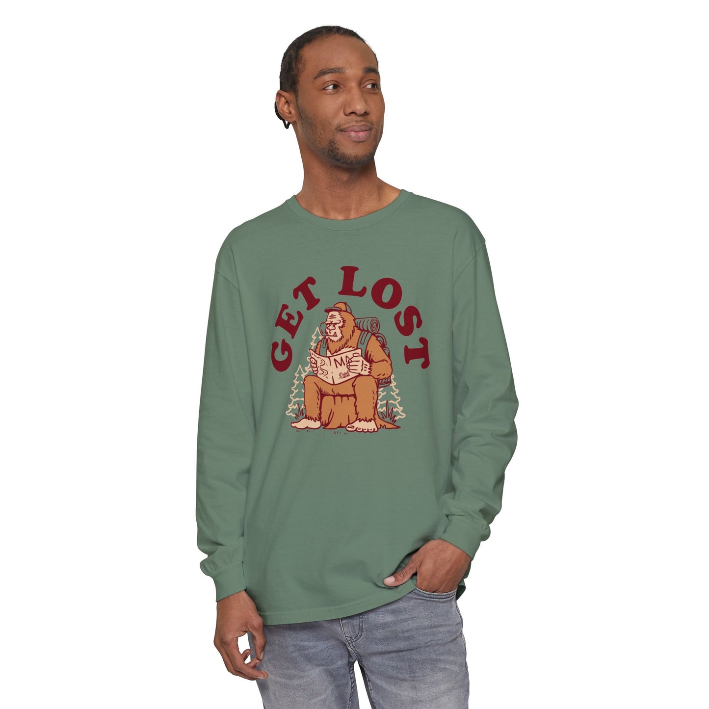 Get Lost Bigfoot Graphic Long Sleeve Tee