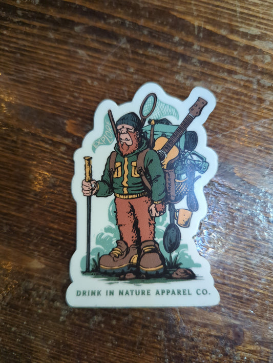 Sasquatch Hiker Sticker