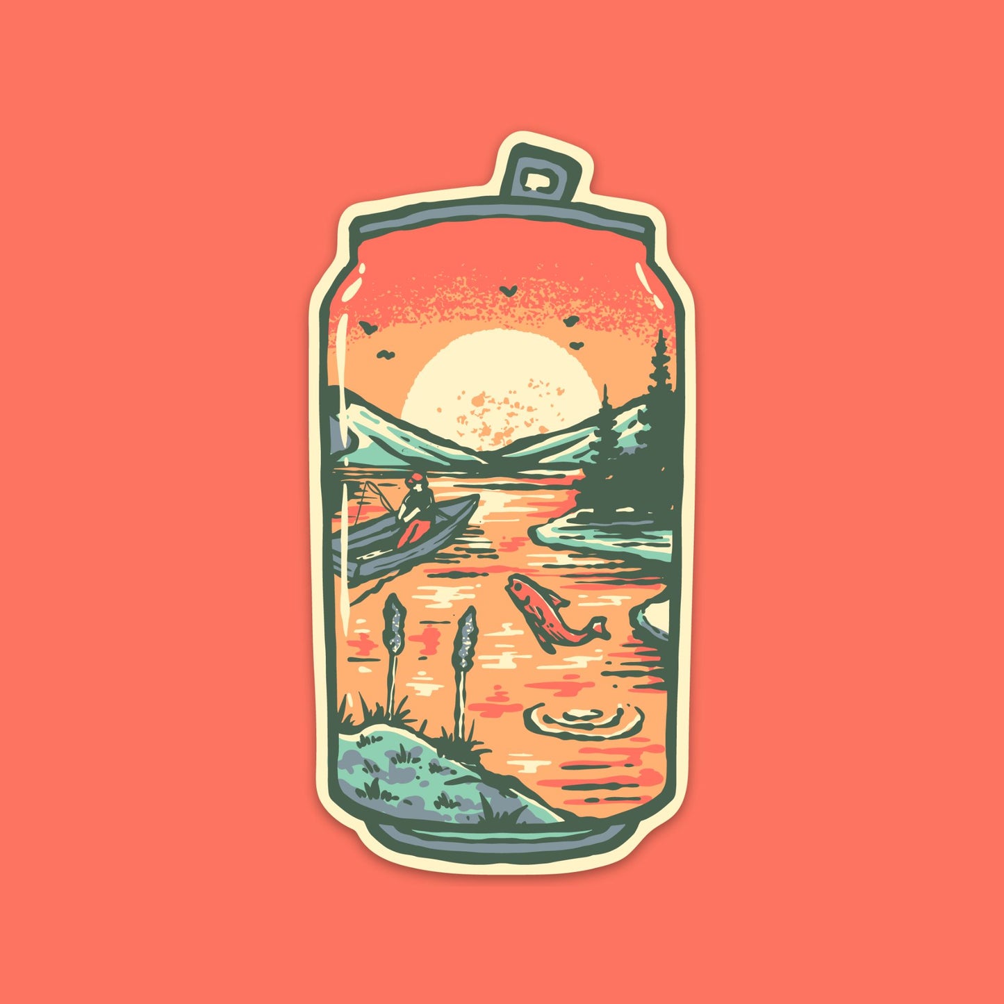 Fishing Can Sticker