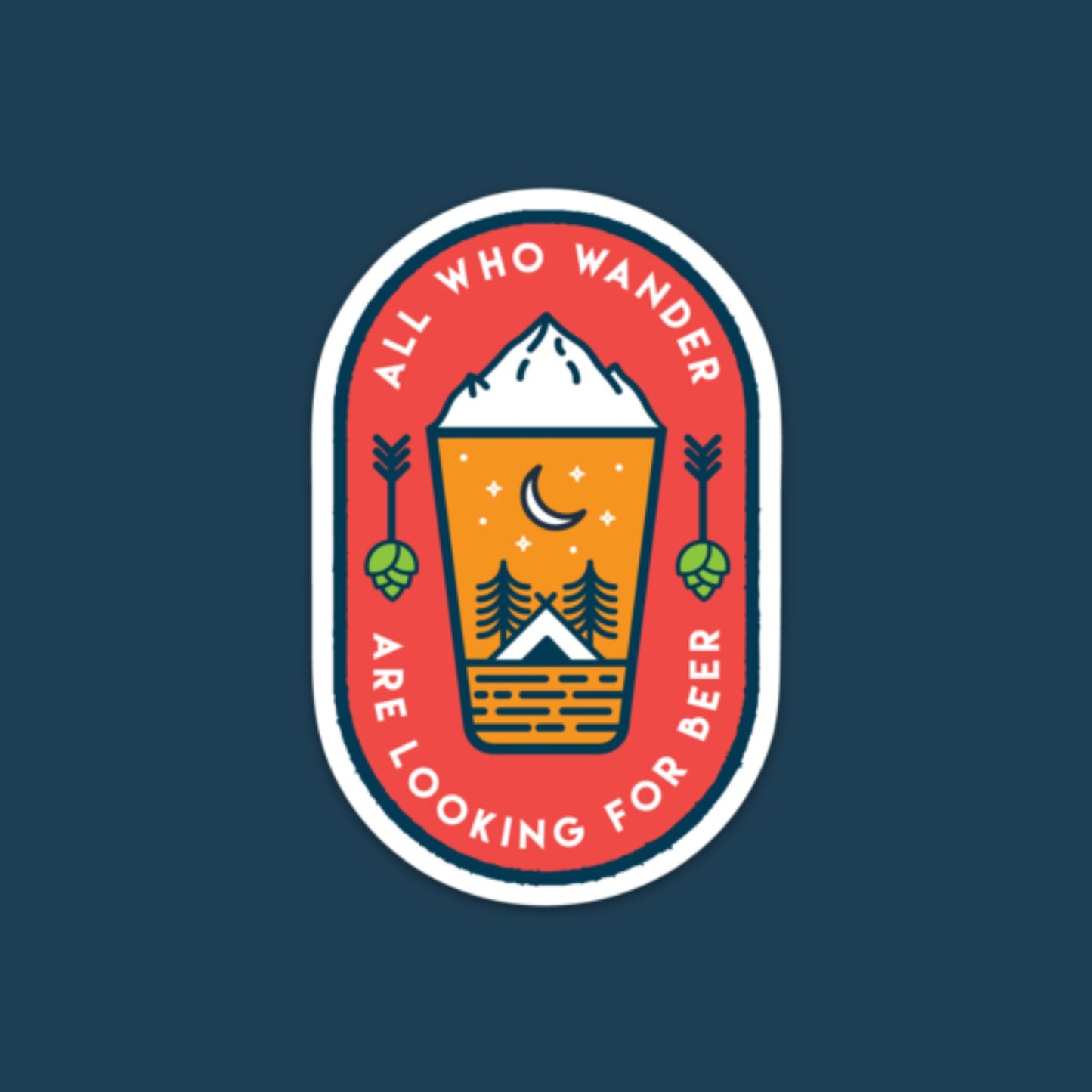 Wander for Beer Crest Sticker